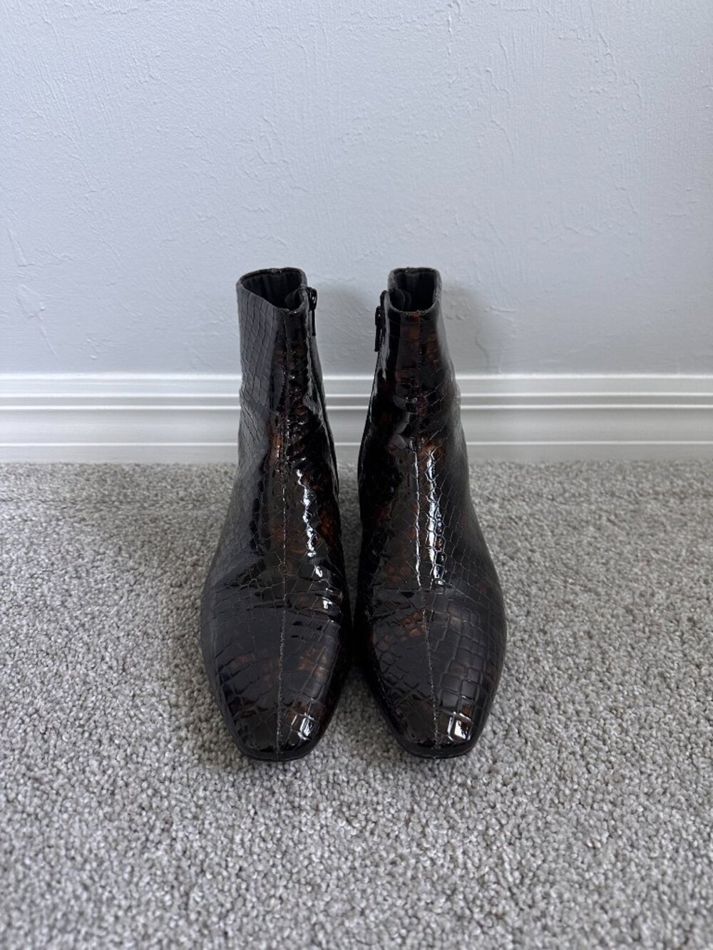 Vagabond Joyce Boots - Dark Brown Croco Embossed Leather - Picture 4 of 8